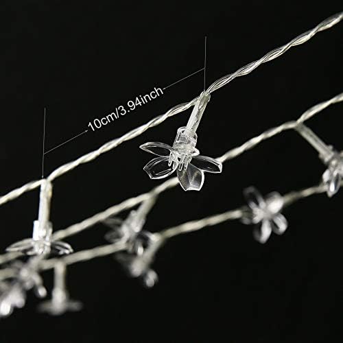 Christmas Lights, White Lights Room Decor Flower String Lights 33 Feet 100LED 8 Modes Wedding Party Indoor Outdoor Flower Lights LED Lights for