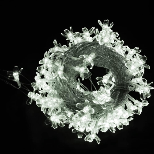 Christmas Lights, White Lights Room Decor Flower String Lights 33 Feet 100LED 8 Modes Wedding Party Indoor Outdoor Flower Lights LED Lights for