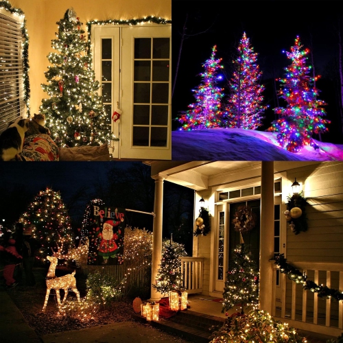 Christmas Lights, 98.4ft 300 LED Christmas Fairy Lights, Warm White & Multi Color Changing String Lights, with Remote 11 Modes 30V Xmas Tree Lights