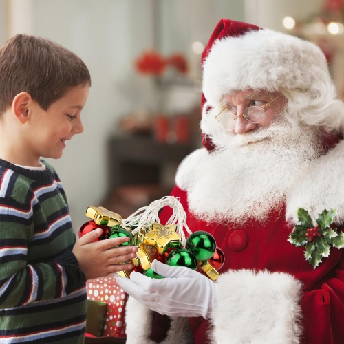 Christmas Decorations Lights, 13.5ft 20 Led Battery Christmas Lights with Timer & 8 Modes, Christmas Ball & Star Ornaments Lights