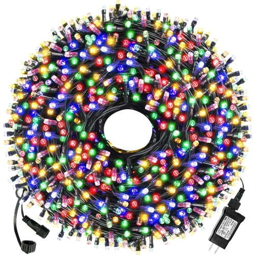 OLLNY DECOR  105Ft 300 Led String Lights With End to End Plug, Christmas Tree Lights Outdoor Indoor Fairy Lights (Multi-Color)