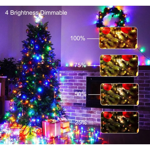 Christmas Lights, 98.4ft 300 LED Christmas Fairy Lights, Clear White & Multi Color Changing String Lights, with Remote 11 Modes 30V Xmas Tree Lights