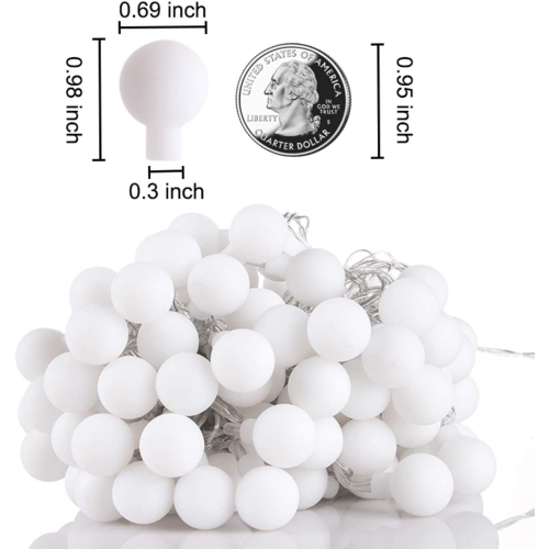 Globe Fairy String Lights Battery Powered 49FT/15M 100Leds Indoor String Lights LED 8 Modes Waterproof with Remote & Timer