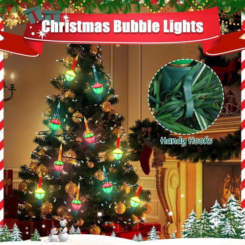 Christmas Bubble Lights, 10 Traditional Multicolor Bubble Lights Christmas Tree Lights UL Listed for Holiday Christmas Decorations Indoor/Outdoor