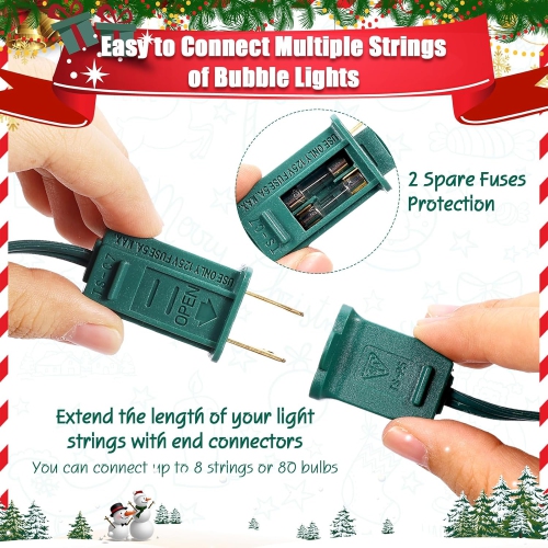 Christmas Bubble Lights, 10 Traditional Multicolor Bubble Lights Christmas Tree Lights UL Listed for Holiday Christmas Decorations Indoor/Outdoor