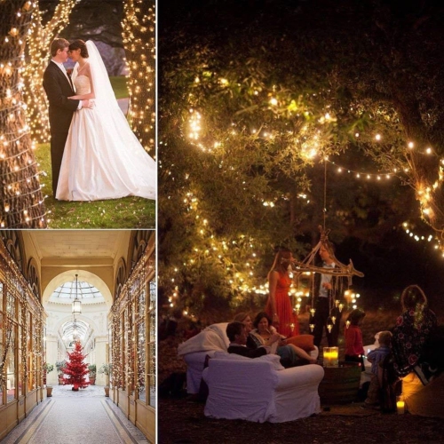 Guirlande de lumières LED de 105 pi 300 avec fiche bout à bout, lumières de Noël d'intérieur pour la fête des fêtes de mariage de Noël