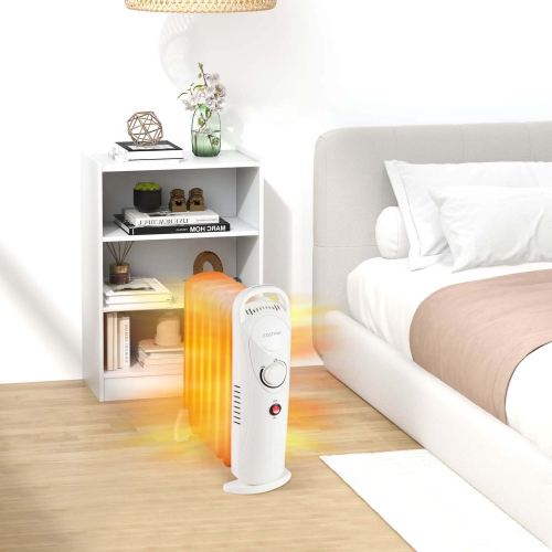Costway 700W Portable Oil Heater with Adjustable Thermostat & 120 Sq.Ft Heating Range