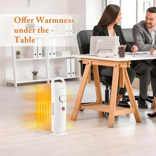 Costway 700W Portable Oil Heater with Adjustable Thermostat & 120 Sq.Ft Heating Range