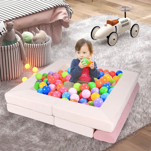Ensemble de jeu modulaire pour enfants avec housse en suède et mousse haute densité de Costway