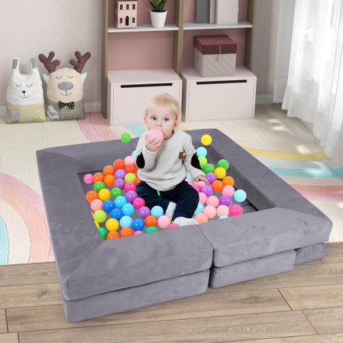 Ensemble de jeu modulaire pour enfants avec housse en suède et mousse haute densité de Costway