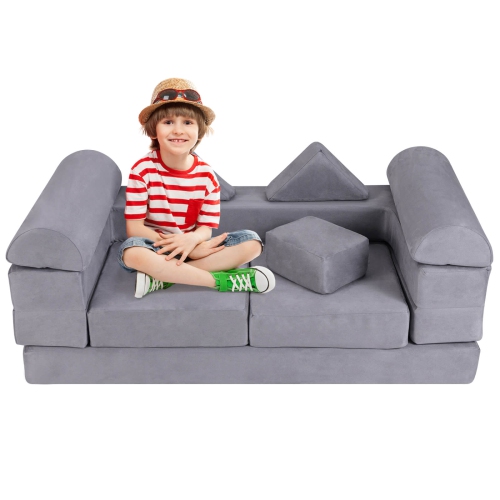 Ensemble de jeu modulaire pour enfants avec housse en suède et mousse haute densité de Costway