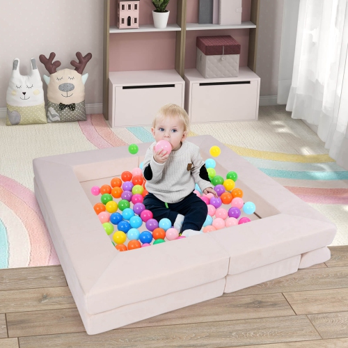 Ensemble de jeu modulaire pour enfants avec housse en suède et mousse haute densité de Costway