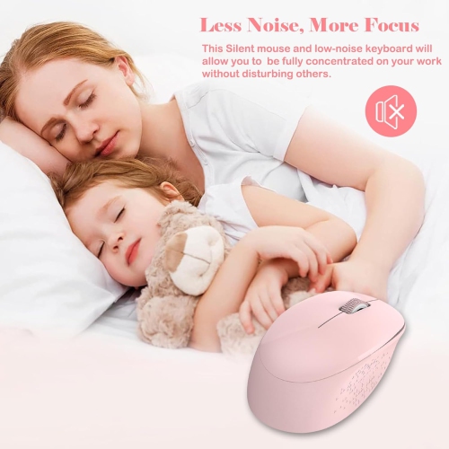 Ensemble clavier et souris sans fil Oeca, clavier ergonomique pleine grandeur, souris silencieuse sans fil 2,4&nbsp;GHz avec récepteur USB 2-en-1, 12