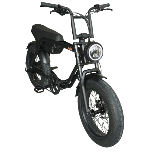 Ollie Powerslide E-Moto, Electric Bike, 500W Rear Hub Motor, 60-Mile Range, 20" x 4" Tires, Hydraulic Disc Brakes, Dual Passenger Seat, 7-Speed