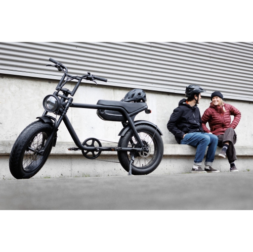 Ollie Powerslide E-Moto, Electric Bike, 500W Rear Hub Motor, 60-Mile Range, 20" x 4" Tires, Hydraulic Disc Brakes, Dual Passenger Seat, 7-Speed