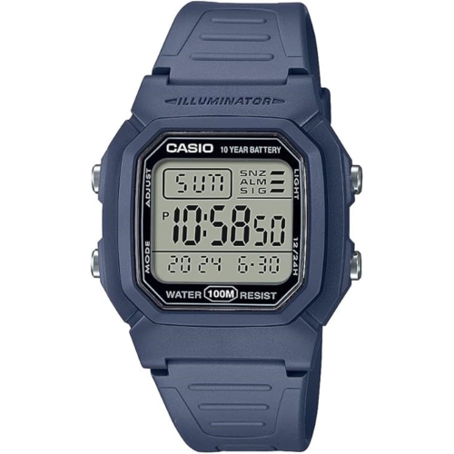 Casio – Montre numérique Illuminator avec batterie, 10 ans, W-800H-2BRCF, bleu, sport