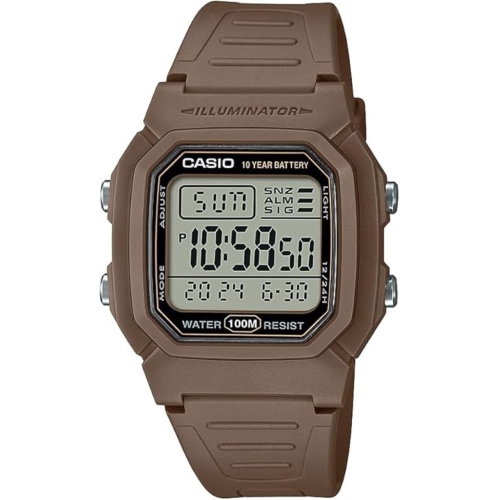 Casio – Montre numérique Illuminator avec pile, 10 ans, W-800H-5BRCF, beige, W-800H-5AV