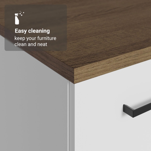 Madesa Bathroom Cabinet with 2 Doors and 3 Drawers Wooden Storage Unit for Toiletries, Towels, Ideal for Bathroom Organization and Decluttering –