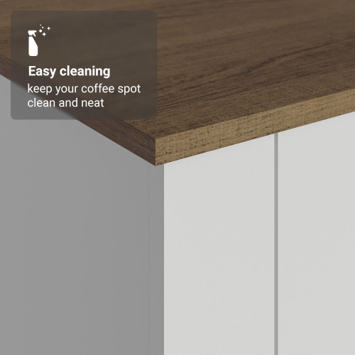 Armoire de bar à café Madesa avec unité de rangement en bois à 3 portes pour la cuisine, la salle à manger ou le bureau Parfait pour organiser les