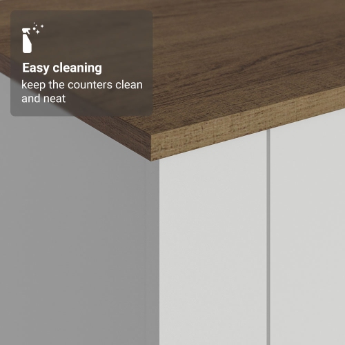 Madesa Kitchen Set 2 Buffet Cabinet with 6 Doors, Pantry Storage for Small Appliances, Utensils, Food Organization Wooden Unit - White