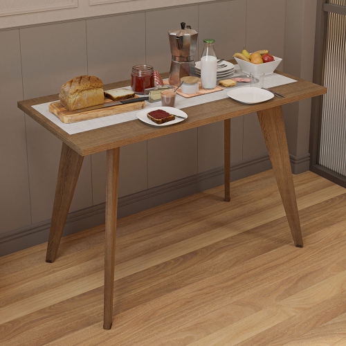 Table à dîner compacte Madesa avec table à déjeuner à surface en bois pour la cuisine, la salle à manger ou le coin déjeuner Idéal pour servir des
