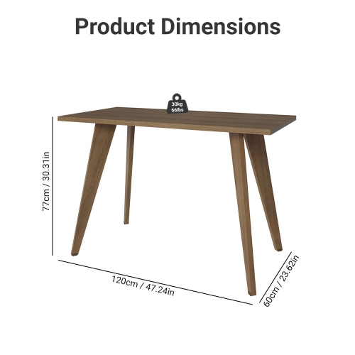 Table à dîner compacte Madesa avec table à déjeuner à surface en bois pour la cuisine, la salle à manger ou le coin déjeuner Idéal pour servir des