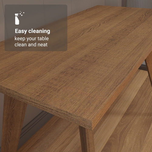 Table à dîner compacte Madesa avec table à déjeuner à surface en bois pour la cuisine, la salle à manger ou le coin déjeuner Idéal pour servir des