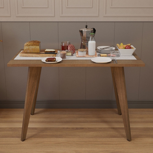 Table à dîner compacte Madesa avec table à déjeuner à surface en bois pour la cuisine, la salle à manger ou le coin déjeuner Idéal pour servir des