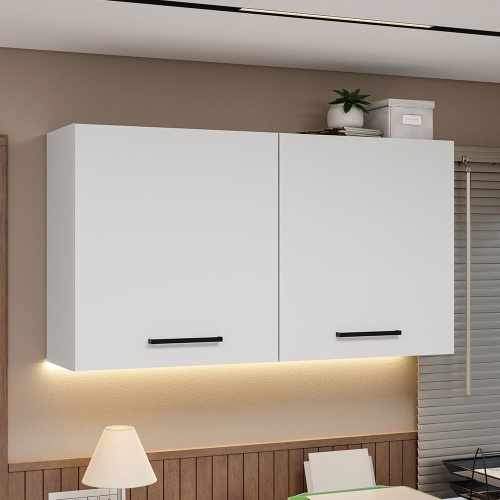 Armoire de rangement de bureau Madesa avec 2 portes en bois pour fournitures de bureau, documents, dossiers, bureau à domicile ou espace de travail –