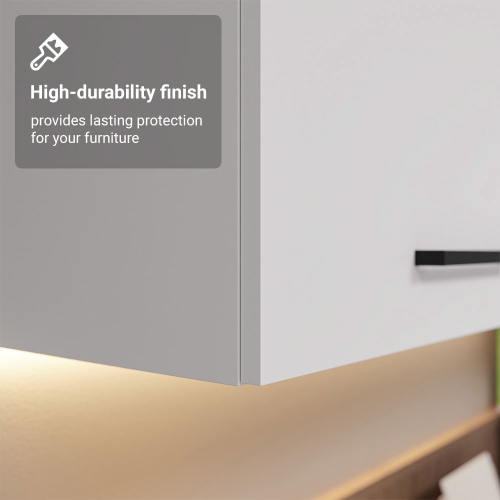 Armoire de rangement de bureau Madesa avec 2 portes en bois pour fournitures de bureau, documents, dossiers, bureau à domicile ou espace de travail –