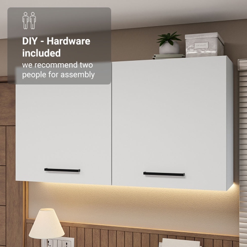 Armoire de rangement de bureau Madesa avec 2 portes en bois pour fournitures de bureau, documents, dossiers, bureau à domicile ou espace de travail –