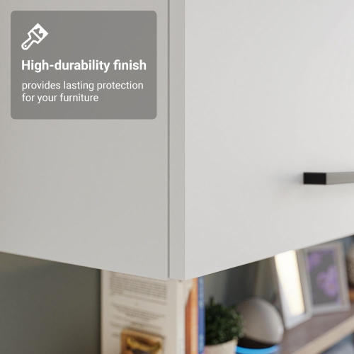 Madesa Bedroom Storage Cabinet with 2 Doors Wooden Organization Unit for extra Bedding, Boxes and Utensils – White