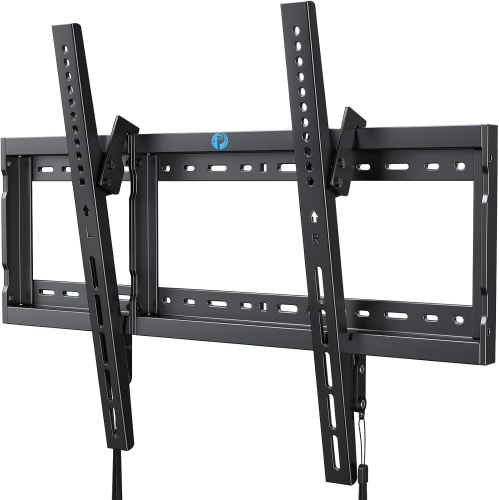 Image 1 de 4.. Tilt TV Wall Mount Bracket Low Profile for 37-75 Inch LED LCD OLED Plasma Flat Curved TVs up to 132lbs, Tilting Mount Fits 16"-24" Wood Studs Max