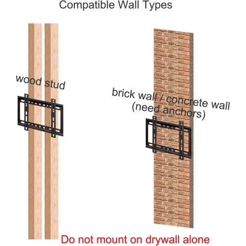 TV Wall Mount Slim Articulating Heavy-Duty Bracket Fixed Low Profile, for 20 22 24 32 39 40 14-42 inch LED OLED LCD Monitor Flat Screen Plasma TVs