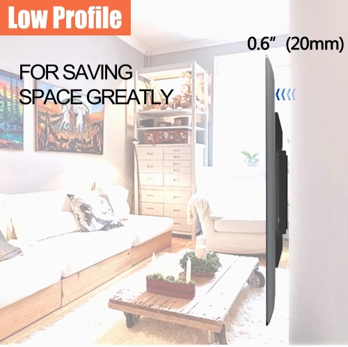 TV Wall Mount Fixed Monitor Bracket For 14-42" Flat Curved Screen 19 24 28 32 40 inch TV Monitor, Small Televisions Mount up to VESA 200x200mm 25KG