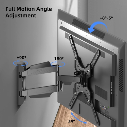 Adjustable TV Wall Mount Swivel for Most 32-55 inch LED, LCD Monitor and Plasma TVs up to 70lbs VESA up to 400x400mm