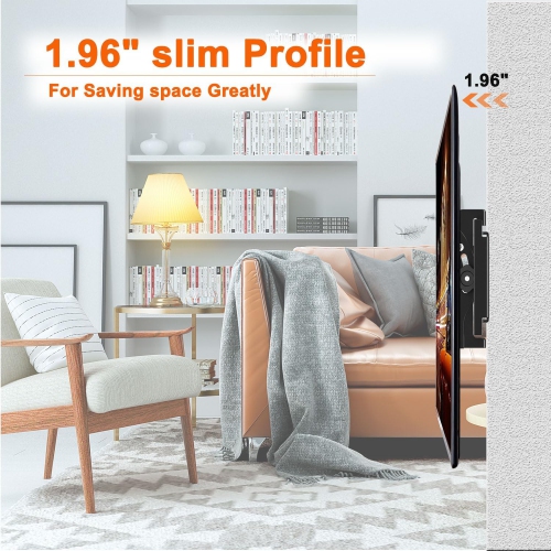 Tilt TV Wall Mount for 14-42 Inch Flat Curved Screen TVs Monior, Fits 24 32 40" Max VESA 200x200mm Holds up to 55lbs, Low Profile Small Wall Mount TV