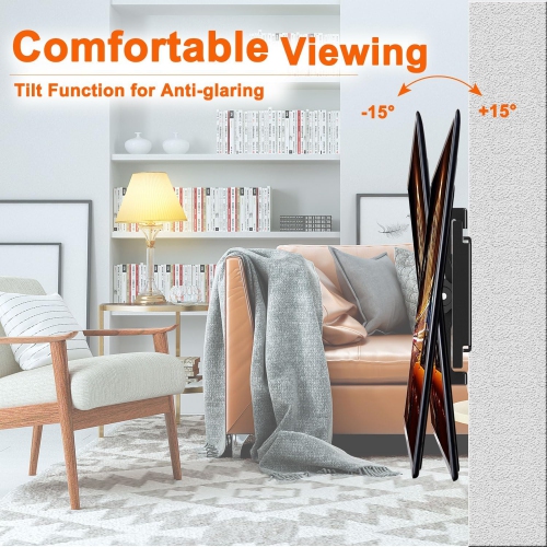 Tilt TV Wall Mount for 14-42 Inch Flat Curved Screen TVs Monior, Fits 24 32 40" Max VESA 200x200mm Holds up to 55lbs, Low Profile Small Wall Mount TV