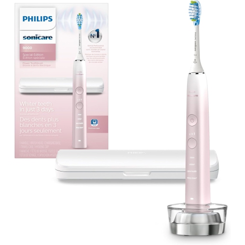 Philips Sonicare Diamondclean 9000 Special Edition Rechargeable Toothbrush, White/pink Hx9911/90