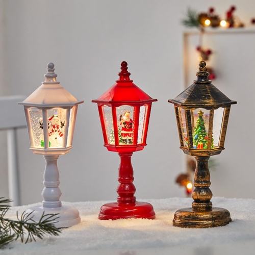 1-pcs Santa Claus Table Lamp Night Light with Hexagonal Cone Lampshade for Party Decoration Christmas Ornament