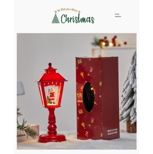 1-pcs Santa Claus Table Lamp Night Light with Hexagonal Cone Lampshade for Party Decoration Christmas Ornament