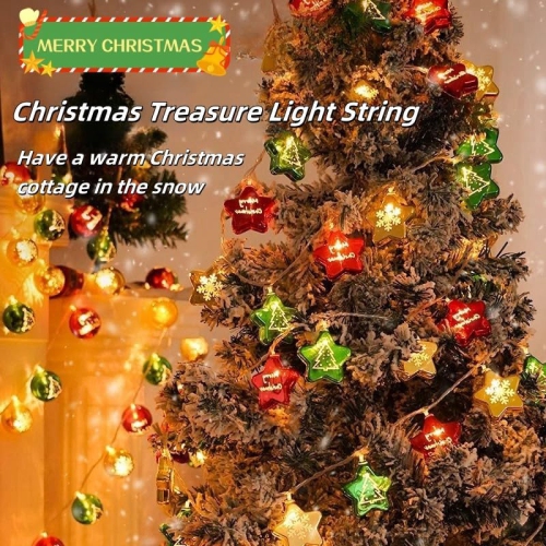 Star String Lights 19 FT 40 Led Lights, Christmas Tree Decor, Fairy Lights Battery Operated Waterproof Indoor Outdoor Twinkle Christmas Lights