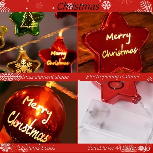 Star String Lights 19 FT 40 Led Lights, Christmas Tree Decor, Fairy Lights Battery Operated Waterproof Indoor Outdoor Twinkle Christmas Lights