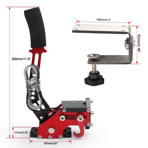 Frein à main USB3.0 14 bits pour le support de volant G27/G29 G920 PC rouge