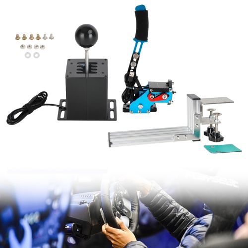 USB Handbrake with L Clip and 7+R H Shifter for Logitech G25 G27 G29 Racing Game
