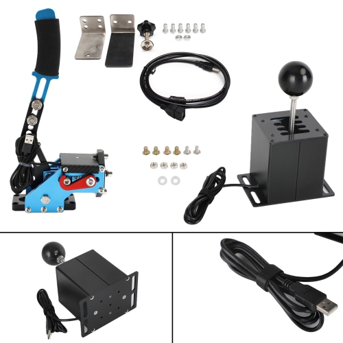 USB Handbrake with Clamp and 7+R H Shifter for Logitech G29 G920 Steering Wheel