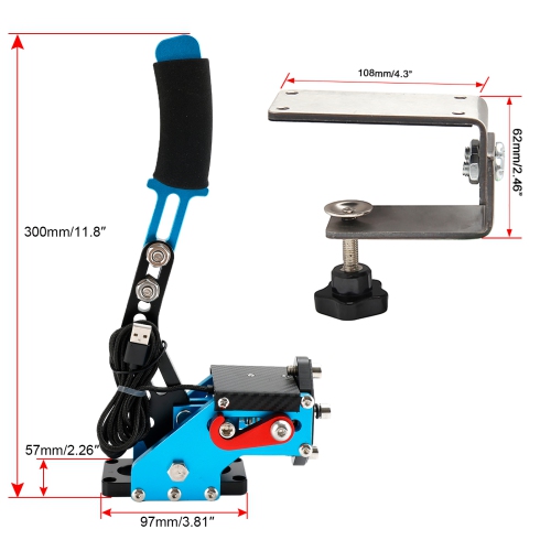 USB Handbrake with Clamp and 7+R H Shifter for Logitech G29 G920 Steering Wheel