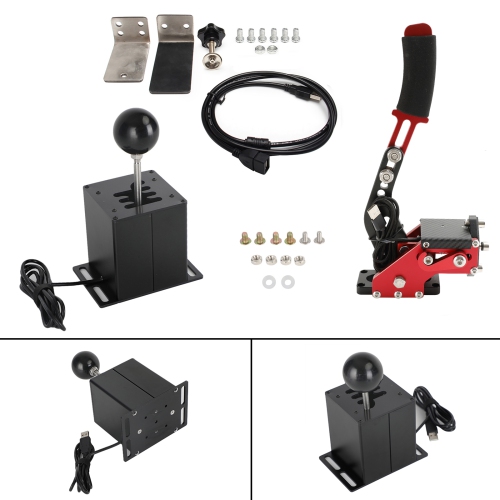USB Handbrake with Clamp and 6+R H Shifter for Logitech G29 G920 Steering Wheel