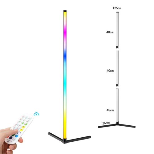 UNHO Corner Floor Lamp: RGB Dimmable Standing LED Floor Lamp Living Room Atmosphere Mood Lighting with Remote Control, Smart Color Changing and Motio