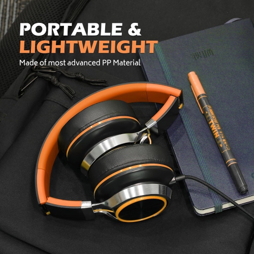 Oececa C8 Lightweight Foldable Headphone with Microphone Volume Control for Android Smartphones,PC,Laptop,Mac,Tablet, 3.5mm Jack Headset